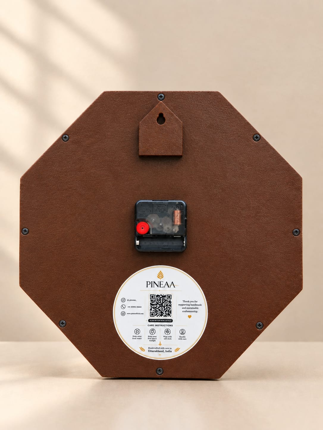 HEXAGON PINE CONE WALL CLOCK