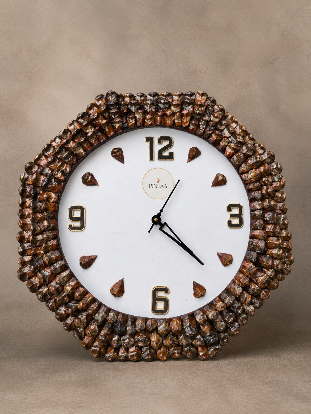 Pine Cone Hexagon classic Wall Clock